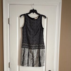 MICHAEL Michael Kors Black and White Silky Patterned Mini Dress Size S